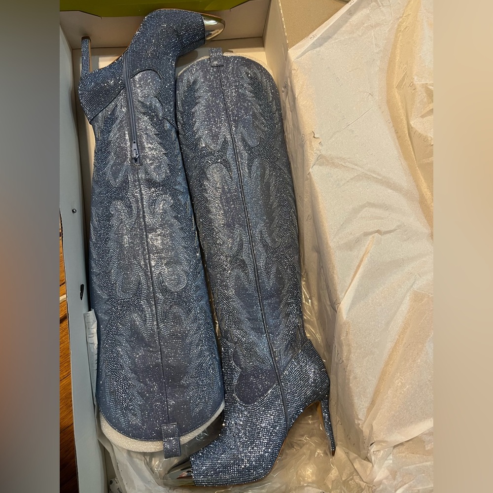 Gianni bini rhinestone knee high boots sz 7.5